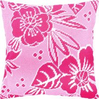 Подушка для вишивки напівхрестом Чарівниця V-220 Рожеві квіти