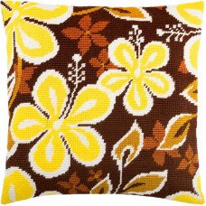 Подушка для вышивки полукрестом Чарівниця V-229 Жёлтые цветы