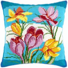 Pillow for embroidery half-cross Charіvnytsya V-24 crocuses