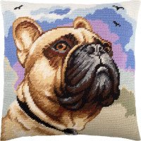 Pillow for embroidery half-cross Charіvnytsya V-257 French Bulldog