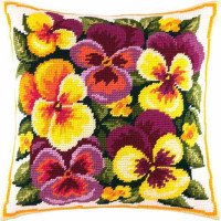 Pillow for embroidery half-cross Charіvnytsya V-26 Pansies