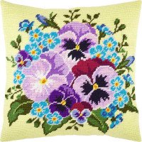 Pillow for embroidery half-cross Charіvnytsya V-274 Bouquet of violets