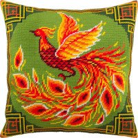 Подушка для вышивки полукрестом Чарівниця V-292 Китайская птица