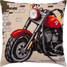 Подушка для вышивки полукрестом Чарівниця V-304 Мотоцикл
