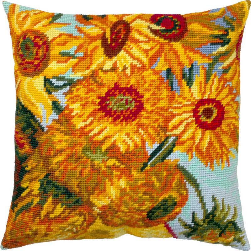 Pillow for embroidery half-cross Charіvnytsya V-306 Sunflowers V. van Gogh