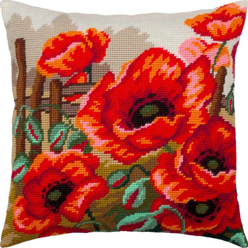 Pillow for embroidery half-cross Charіvnytsya V-308 Poppies