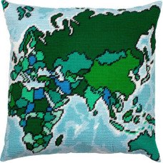 Pillow for embroidery half-cross Charіvnytsya V-321 Map (Eurasia)
