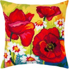 Подушка для вышивки полукрестом Чарівниця V-323 Натюрморт с цветами