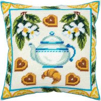 Подушка для вышивки полукрестом Чарівниця V-327 Печенье к чаю