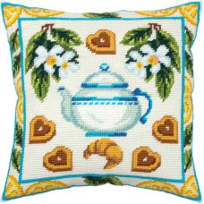 Подушка для вышивки полукрестом Чарівниця V-327 Печенье к чаю