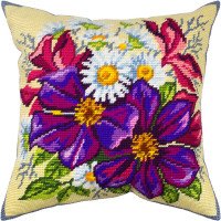 Pillow for embroidery half-cross Charіvnytsya V-335 Clematis