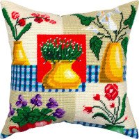 Pillow for embroidery half-cross Charіvnytsya V-346 Vases and flowers