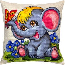 Pillow for embroidery half-cross Charіvnytsya V-375 Fun elephant