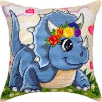 Pillow for embroidery half-cross Charіvnytsya V-383 Triceratops