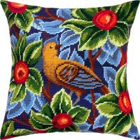 Подушка для вышивки полукрестом Чарівниця V-384 Птица В.Моррис