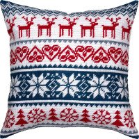 Подушка для вишивки напівхрестом Чарівниця V-393 Різдвяні олені