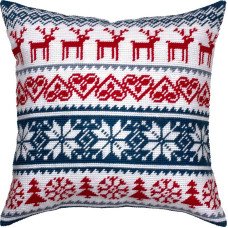 Подушка для вишивки напівхрестом Чарівниця V-393 Різдвяні олені