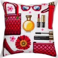 Pillow for embroidery half-cross Charіvnytsya V-404 Red in fashion