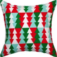 Pillow for embroidery half-cross Charіvnytsya V-420 Christmas trees