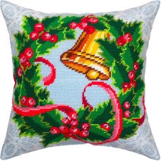 Подушка для вишивки напівхрестом Чарівниця V-422 Різдвяний вінок