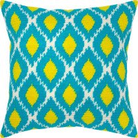 Pillow for embroidery half-cross Charіvnytsya V-428 Turquoise and lemon