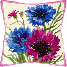 Pillow for embroidery half-cross Charіvnytsya V-46 Cornflowers