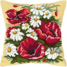Pillow for embroidery half-cross Charіvnytsya V-51 Poppies and daisies