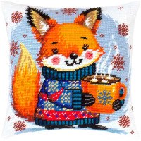 Pillow for embroidery half-cross Charіvnytsya V-511 Warm Cocoa for a Little Fox
