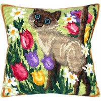 Pillow for embroidery half-cross Charіvnytsya V-52 Siamese cat