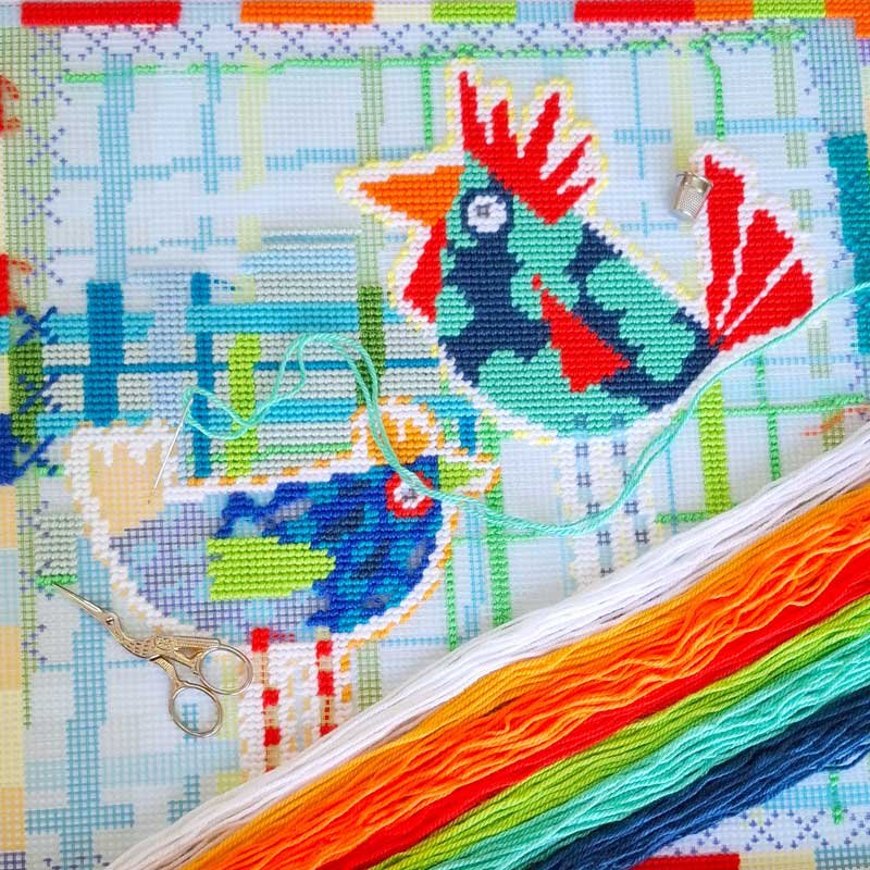 Pillow for embroidery half-cross Charіvnytsya V-521 Rustic Kitchen Charm: Chicks