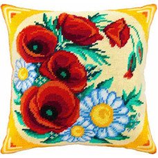 Pillow for embroidery half-cross Charіvnytsya V-53 Field bouquet