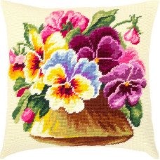 Pillow for embroidery half-cross Charіvnytsya V-552 Vase with Violets