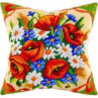 Pillow for embroidery half-cross Charіvnytsya V-71 Field bouquet