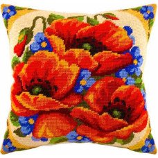 Pillow for embroidery half-cross Charіvnytsya V-76 Maki and me-nots