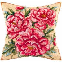 Pillow for embroidery half-cross Charіvnytsya V-77 Peonies