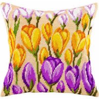 Pillow for embroidery half-cross Charіvnytsya V-80 crocuses