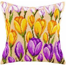 Pillow for embroidery half-cross Charіvnytsya V-80 crocuses