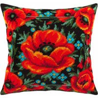 Pillow for embroidery half-cross Charіvnytsya V-94 poppy field