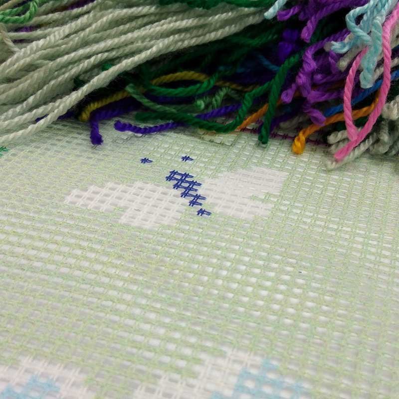 Pillow for embroidery half-cross Charіvnytsya V-99 Blue irises