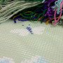 Подушка для вышивки полукрестом Чарівниця V-99 Синие ирисы