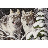 Cross stitch kit Momentos Magicos M-367 Wolves in the winter moonlight