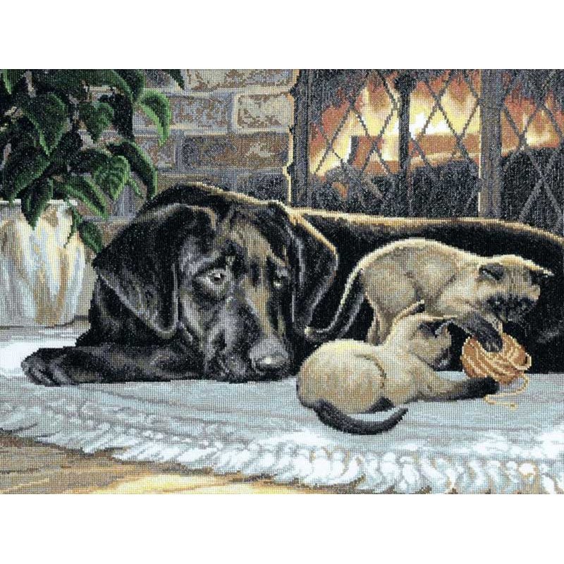 Cross stitch kit Momentos Magicos M-483 By the fireplace