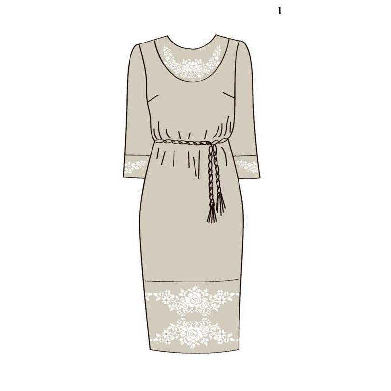 Платье женское с поясом под вышивку нитками Чарівна Мить 820-14-08