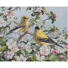 Cross Stitch Kits Classic Design 4580 Birds on apple blossoms