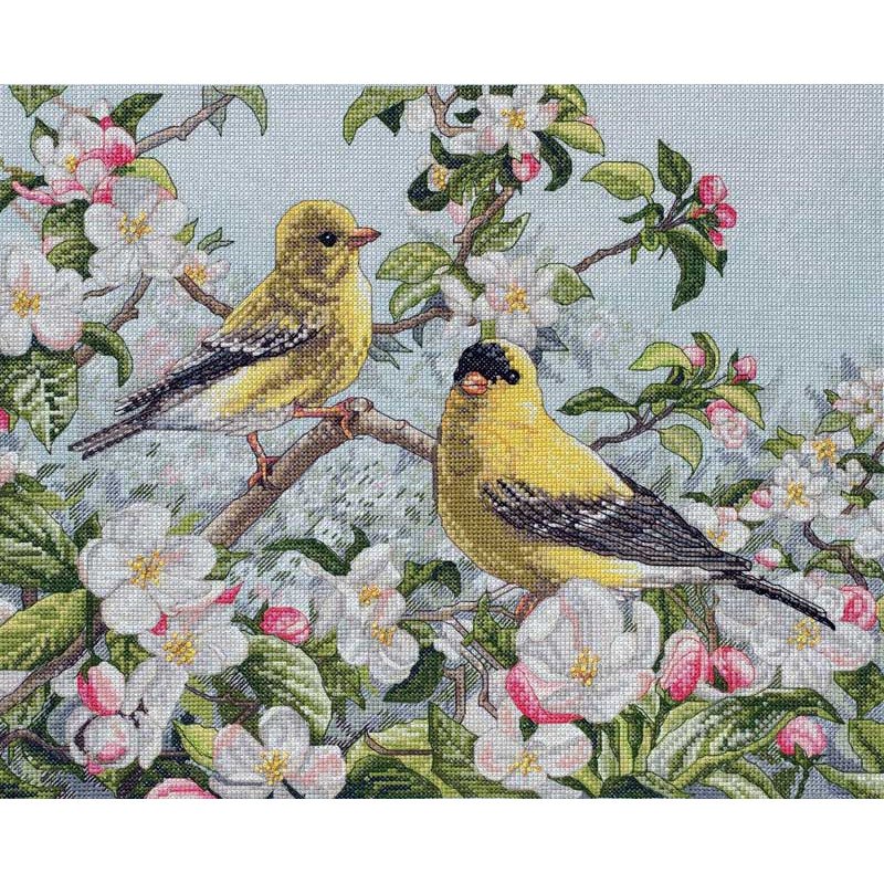 Cross Stitch Kits Classic Design 4580 Birds on apple blossoms