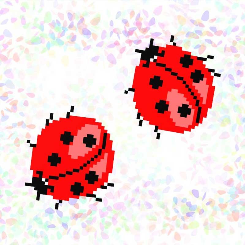 Flizelin water-soluble sew Confetti K-103 ladybugs