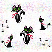 Flizelin water-soluble sew Confetti K-104 Cats
