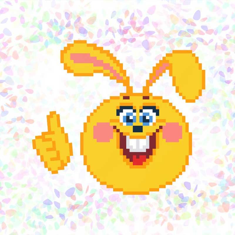 Flizelin water-soluble sew Confetti K-112 Cheerful hare