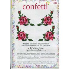 Водорастворимый пришивной флизелин для вышивки Confetti К-205 Розы