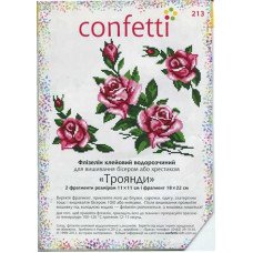Водорастворимый пришивной флизелин для вышивки Confetti К-213 Розы